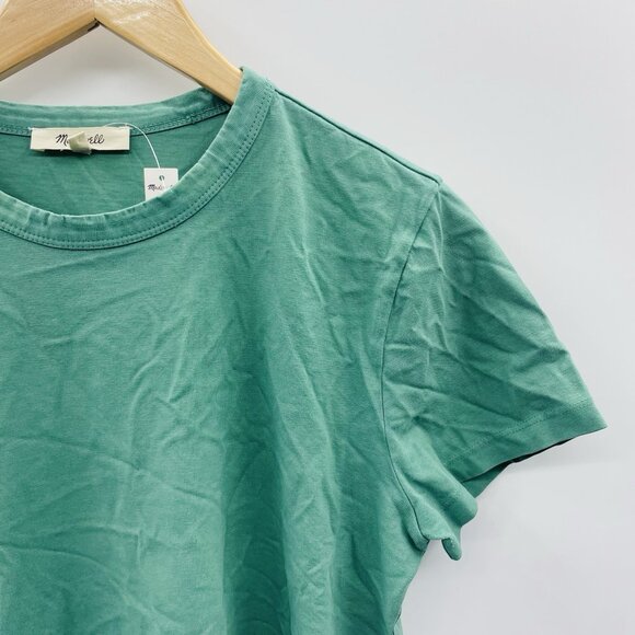 Madewell Womens Small The Perfect Crewneck Tee in Allday Jersey in Green 2350 - Picture 5 of 9